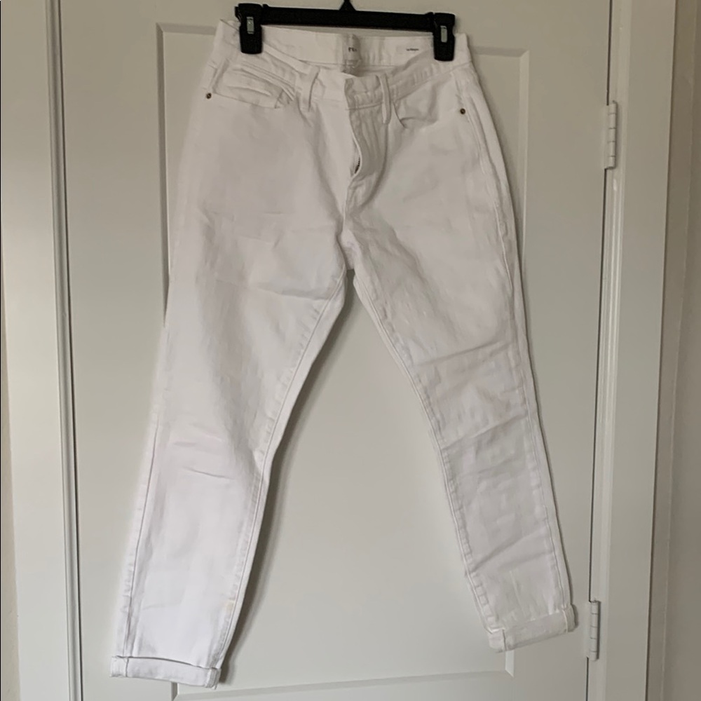 Frame Denim White Straight Leg Jeans